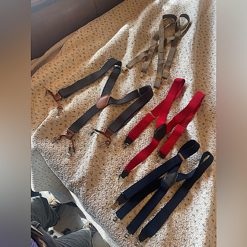 4 pair lot of clip on suspenders